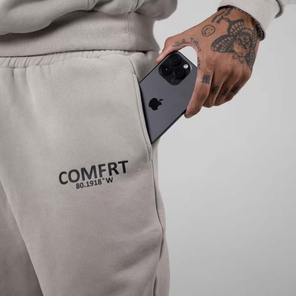 New COMFRT Stone Gray Sweatpants 2X Unisex Pockets